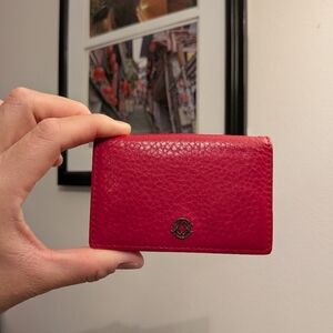Dagne Dover Red Leather Accordion Card Case Wallet